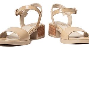 Fiori Women’s Sandals Size 6.5 Nude Leather Ankle Strap Block Heel Comfort Heel